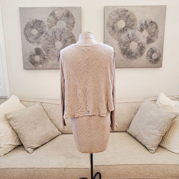 Socialite | Thermal Button Front Shirt - size Small in Oatmeal - Picture 7 of 11